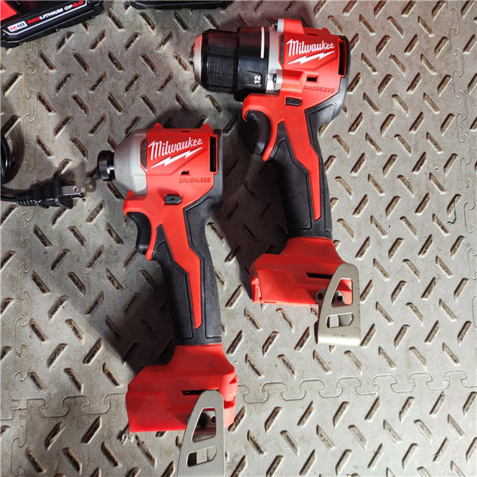 HOUSTON LOCATION - AS-IS M18 18V Lithium-Ion Brushless Cordless Compact Drill/Impact Combo Kit (2-Tool) W/(2) 2.0 Ah Batteries, Charger & Bag