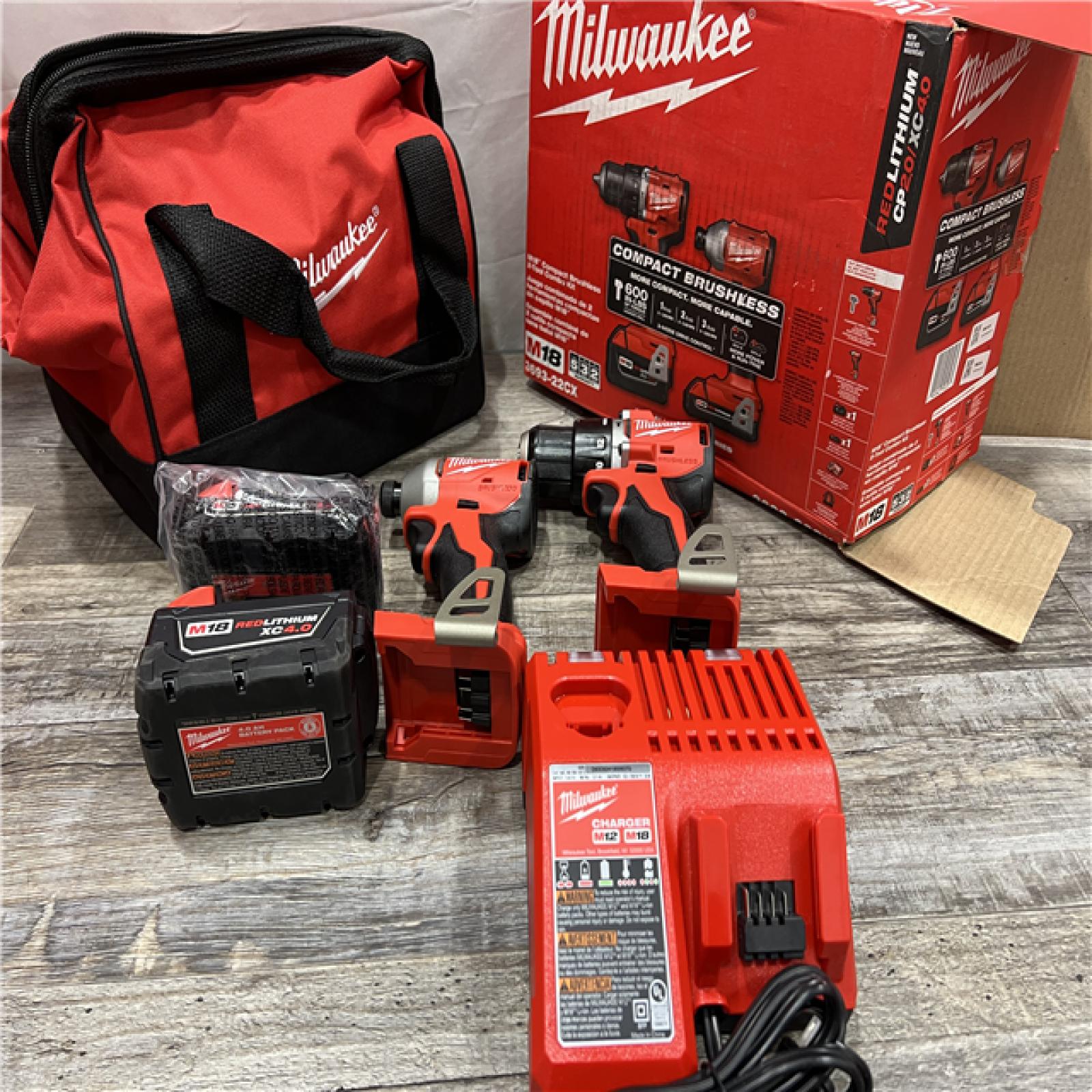 AS-IS Milwaukee M18 Compact Brushless 2-Tool Combo Kit