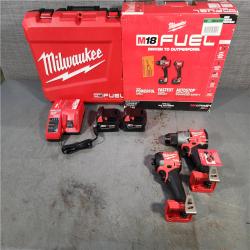 HOUSTON LOCATION - AS-IS (APPEARS LIKE NEW) Milwaukee M18 FUEL 18V Lithium-Ion Brushless Cordless Hammer Drill and Impact Driver Combo Kit (2-Tool) with 2 Batteries