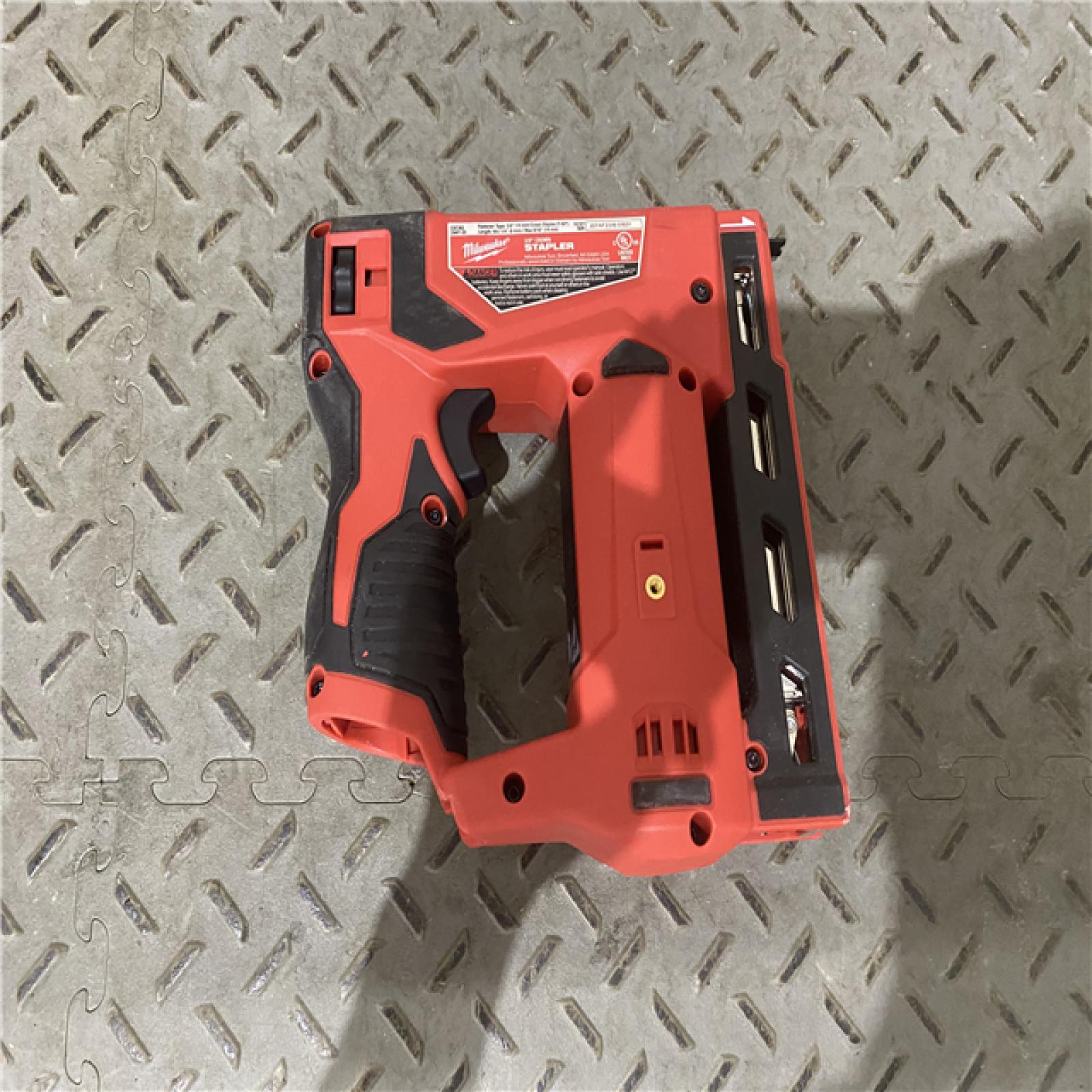 Houston location AS-IS MILWAUKEE M18 FUEL 18-Volt Lithium-Ion Brushless Cordless 18-Gauge 1/4 in. Narrow Crown Stapler (Tool-Only)