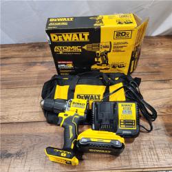 AS-IS DeWalt ATOMIC 20-Volt Lithium-Ion Cordless 1/2 in. Compact Hammer Drill with 3.0Ah Battery, Charger and Bag