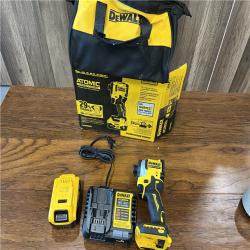 AS-IS DEWALT ATOMIC 20V MAX Lithium-Ion Cordless 1/4 in. Brushless Impact Driver Kit, 5 Ah Battery, Charger, and Bag