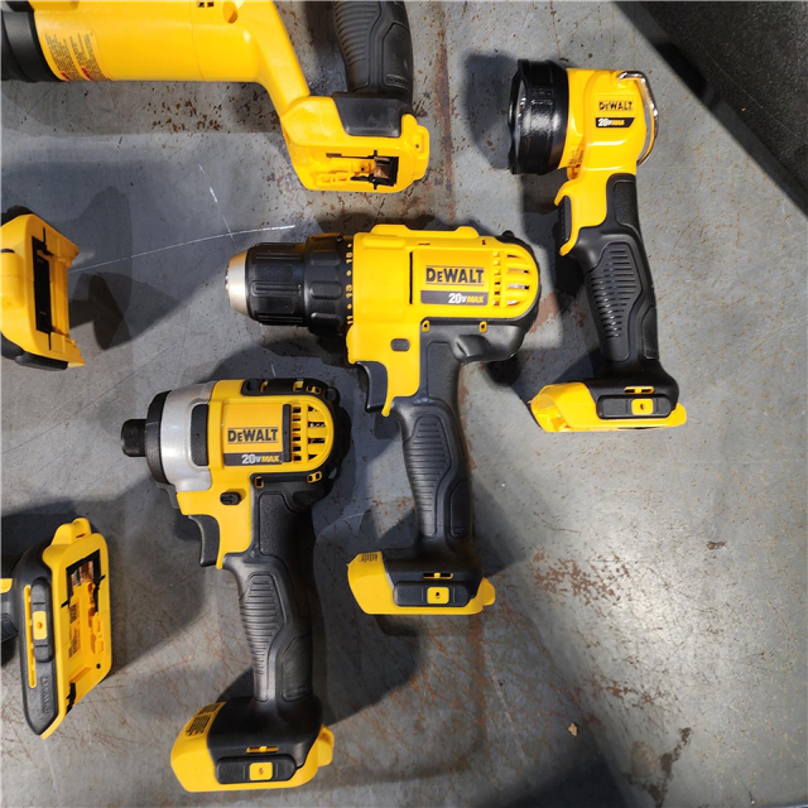 HOUSTON LOCATION - AS-IS Dewalt 20V MAX 8-Tool Power-Tool Combo Kit W/ Soft Case Including 2 Batteries & Charger