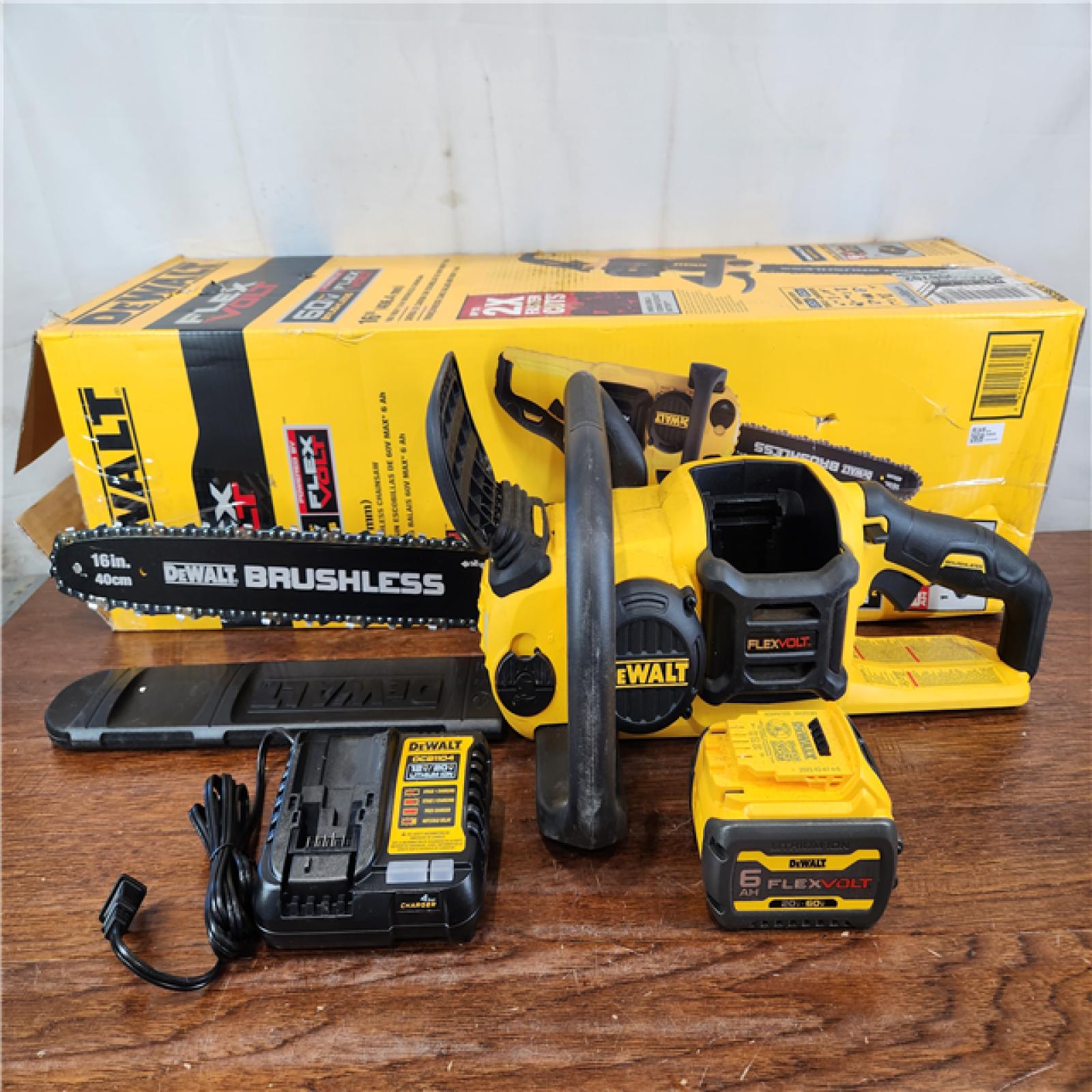 As Is Dewalt Flexvolt 60v Max Brushless Cordless 16in Chainsaw Kit