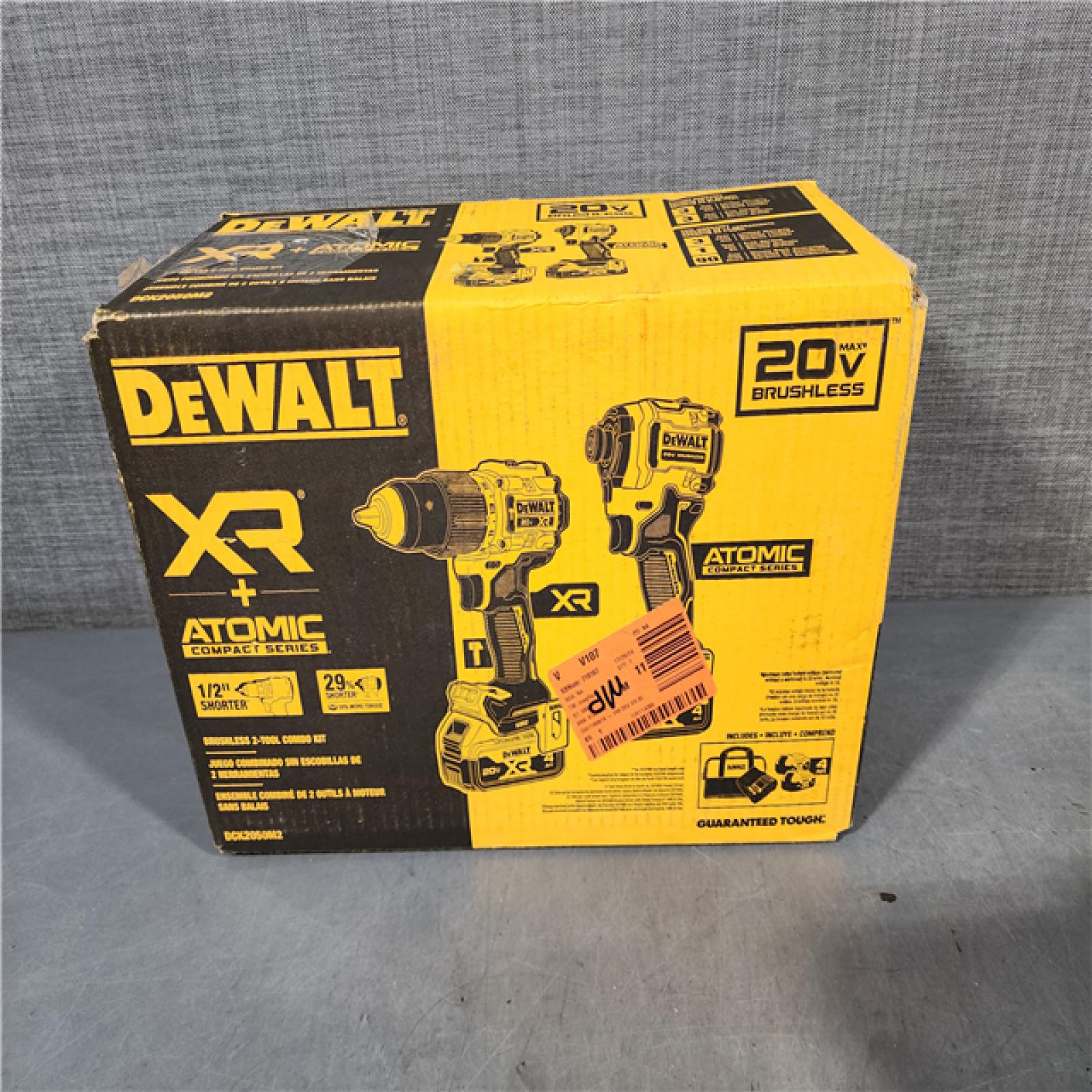 HOUSTON LOCATION - AS-IS DEWALT 20V MAX XR Hammer Drill and ATOMIC Impact Driver 2 Tool Cordless Combo Kit with (2) 4.0Ah Batteries, Charger, and Bag