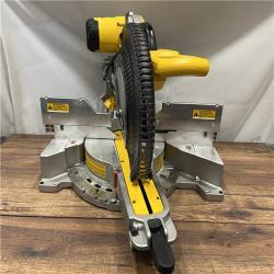 AS IS DEWALT 15 Amp Corded 12 in. Double Bevel Sliding Compound Miter Saw with XPS Technology, Blade Wrench and Material Clamp