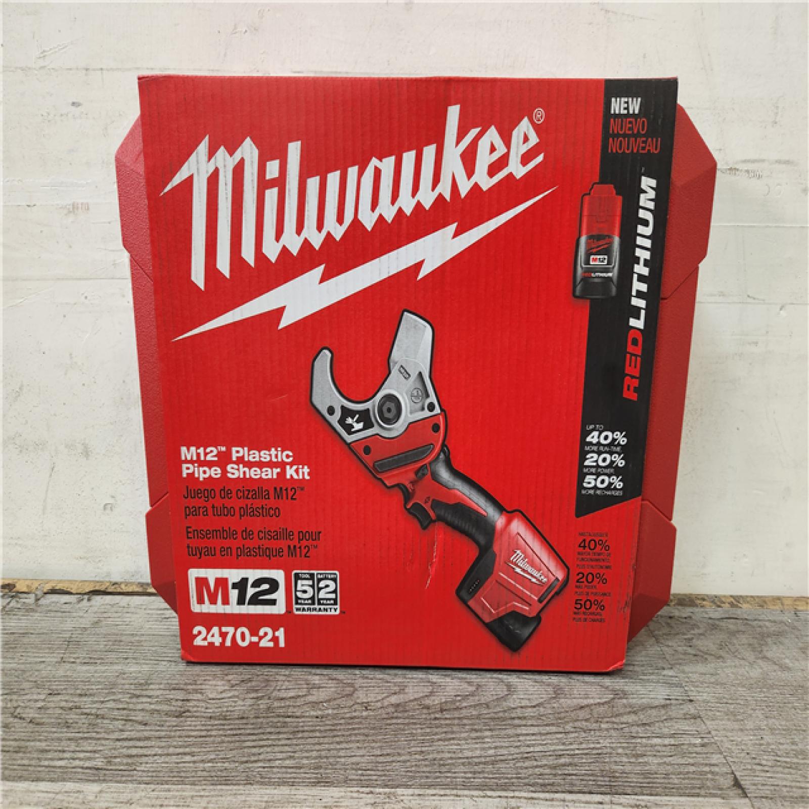 Phoenix Location NEW Milwaukee M12 12V Lithium-Ion Cordless PVC Shear Kit with One 1.5 Ah Battery, Charger and Hard Case