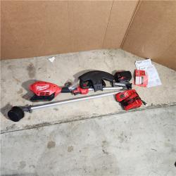 Houston location AS-IS MILWUAKEE M18 FUEL 18V Lithium-Ion Brushless Cordless String Trimmer with QUIK-LOK Attachment Capability and 8.0 Ah Battery