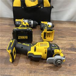 AS IS DEWALT 20-Volt Lithium-Ion Cordless 3-Tool Combo Kit with FLEXVOLT 9 Ah and 20V 6 Ah Batteries and Charger