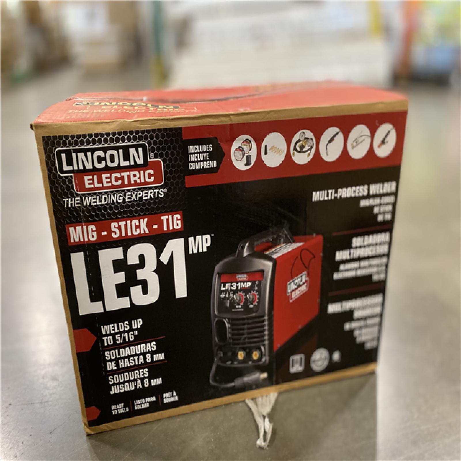 NEW! - Lincoln Electric 140 Amp LE31MP Multi-Process Stick/MIG/Flux-Core/TIG, 120V, Aluminum Welder