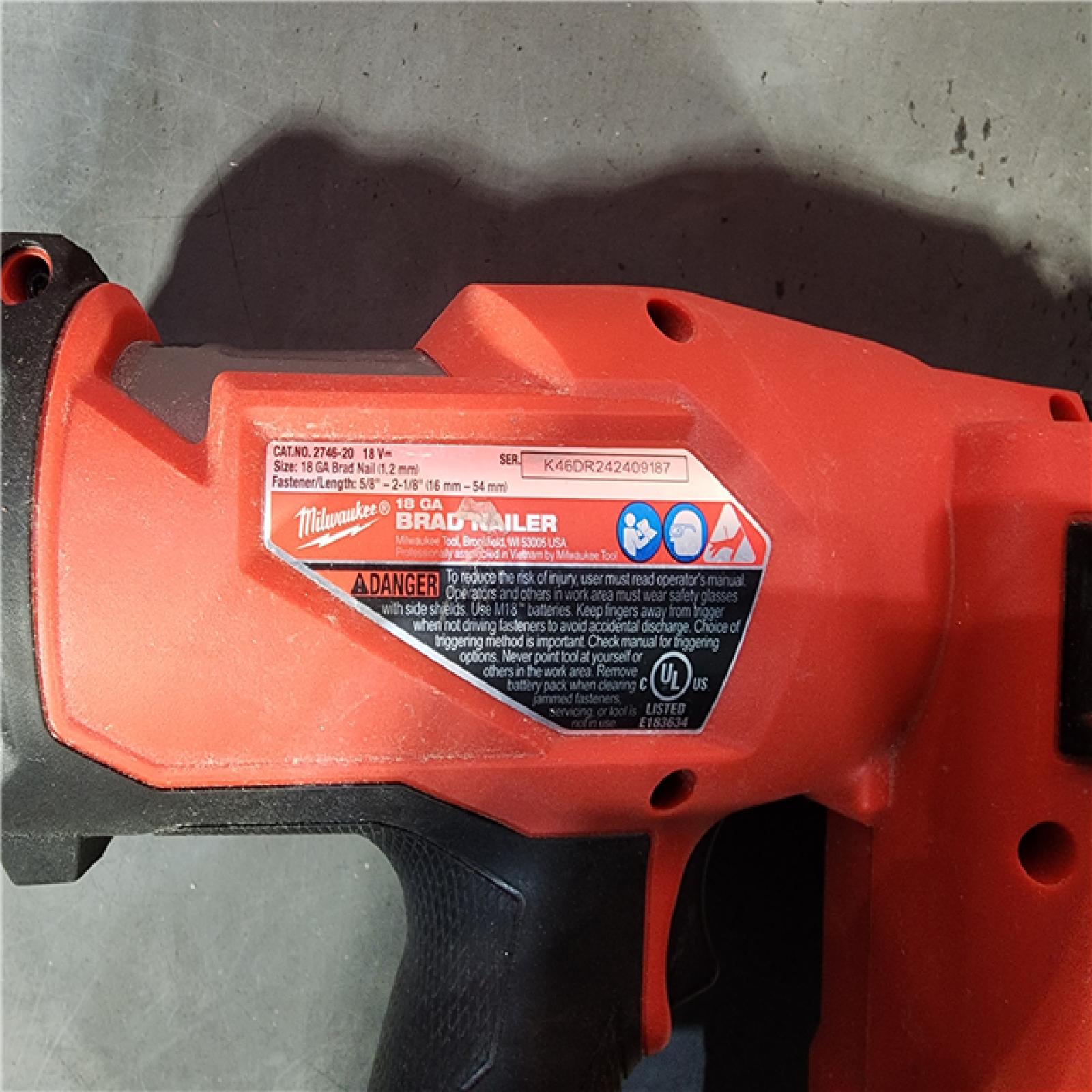 HOUSTON LOCATION - AS-IS Milwaukee M18 Fuel 18V Brushless 18-Gauge Brad Nailer 2746-20 (Bare Tool)