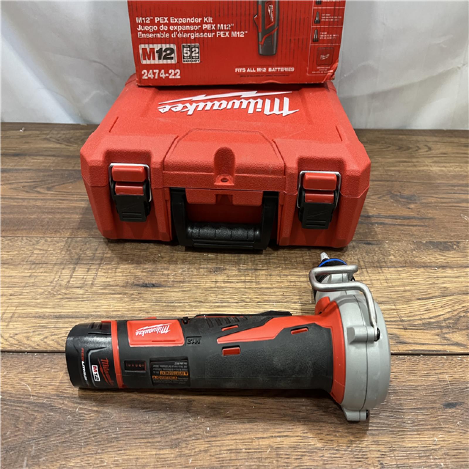 AS IS M12 12-Volt Lithium-Ion Cordless PEX Expansion Tool Kit with (2) 1.5 Ah Batteries, (3) Expansion Heads and Hard Case