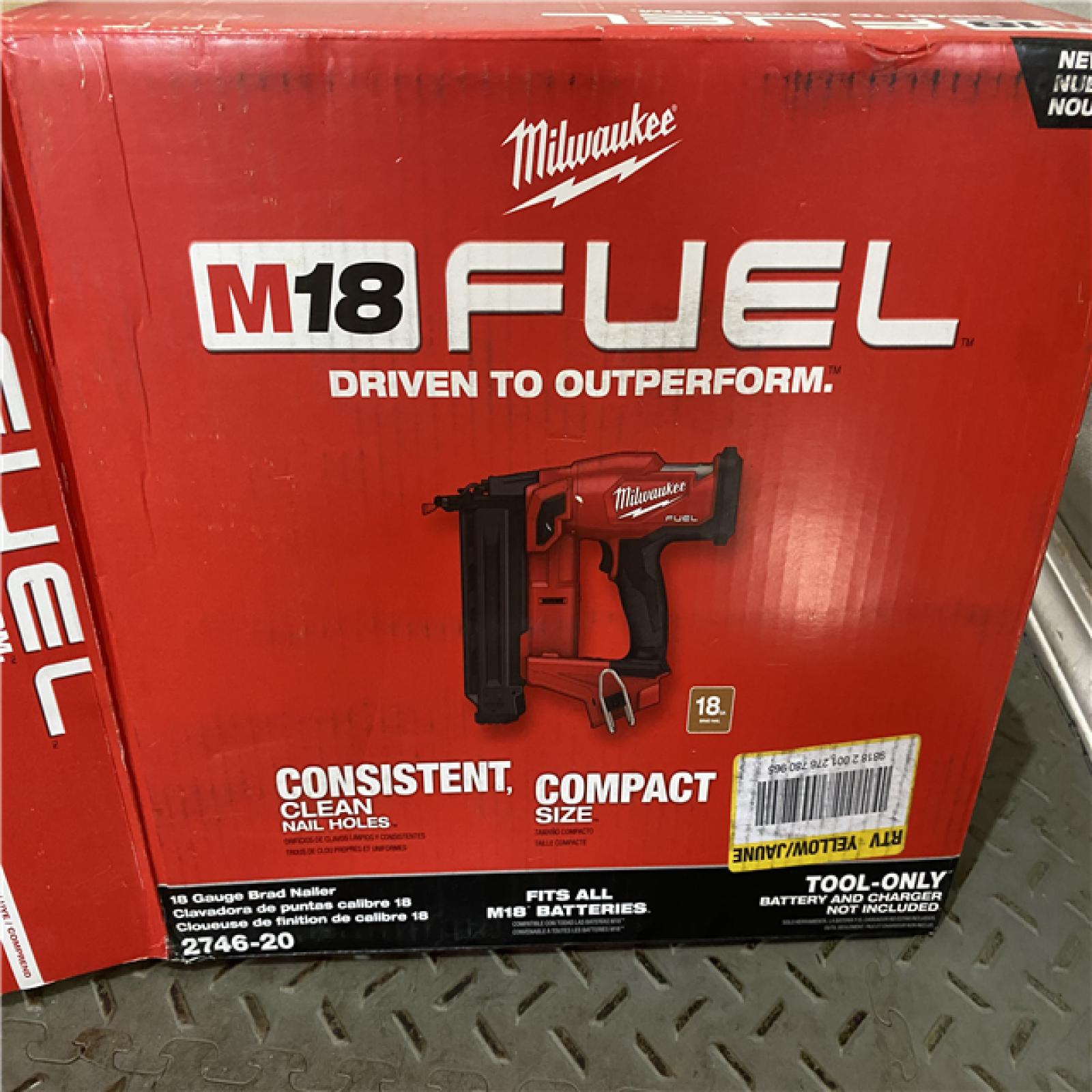 Houston location AS-IS Milwaukee M18 Fuel 18V Brushless 18-Gauge Brad Nailer 2746-20 (Bare Tool)