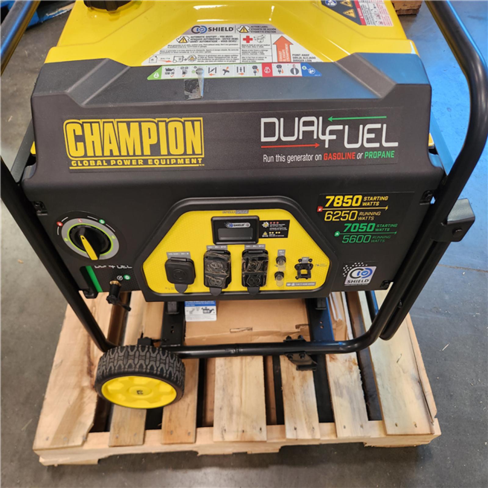 California AS-IS Champion Power Equipment 100592 6250 Watts Gas & Propane Powered Dual-Fuel Portable Generator with CO Shield Technology