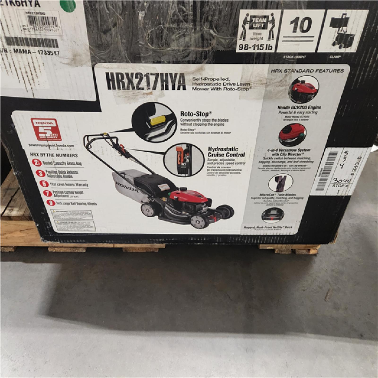 Dallas Location - As-Is Honda HRX217HYA 21 Lawn Mower