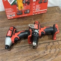 AS-ISMilwaukee M18 18V Cordless Brushed 2 Tool Drill/Driver and Impact Driver Kit