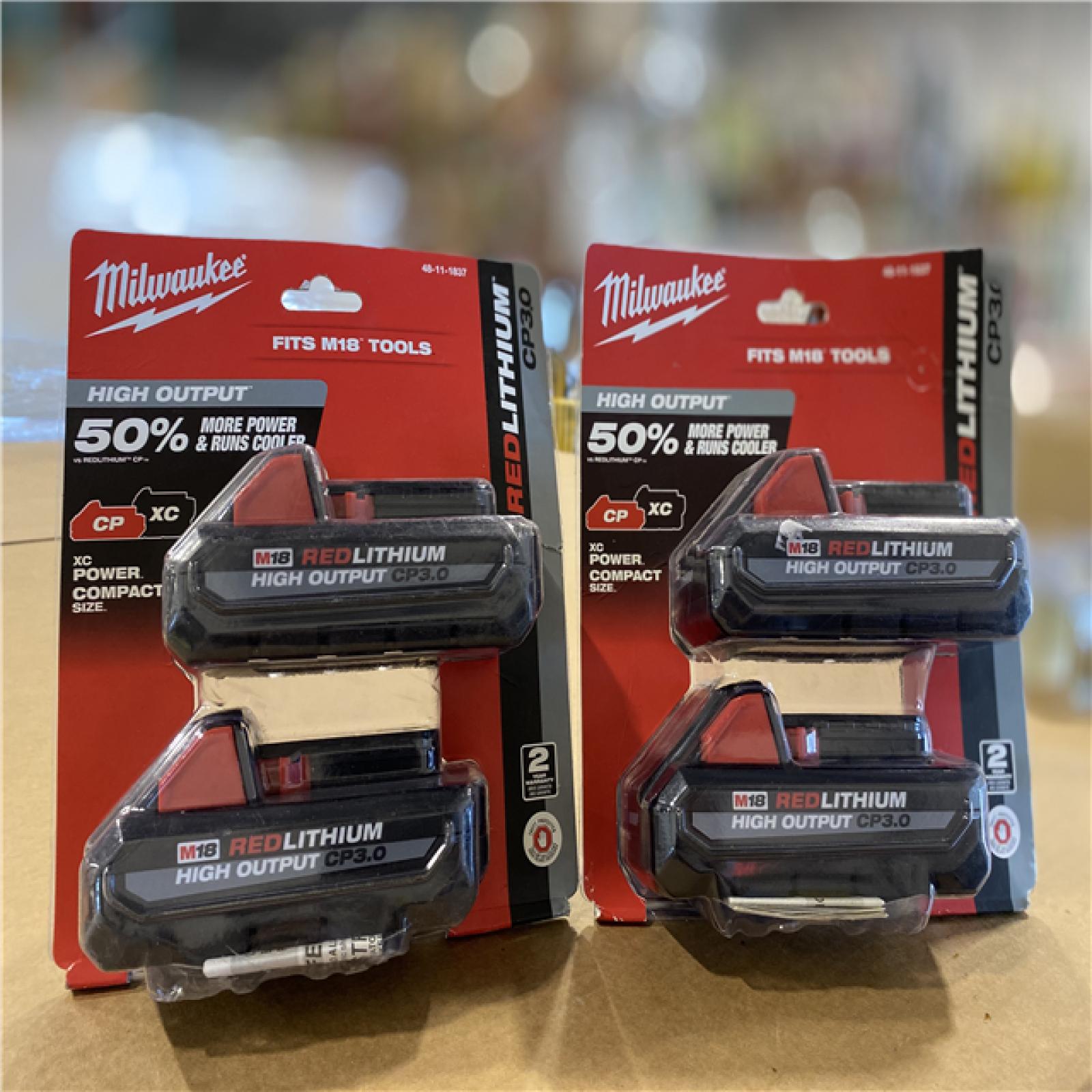 NEW! - Milwaukee M18 18V Lithium-Ion HIGH OUTPUT CP 3.0Ah Battery Pack (2-Pack)