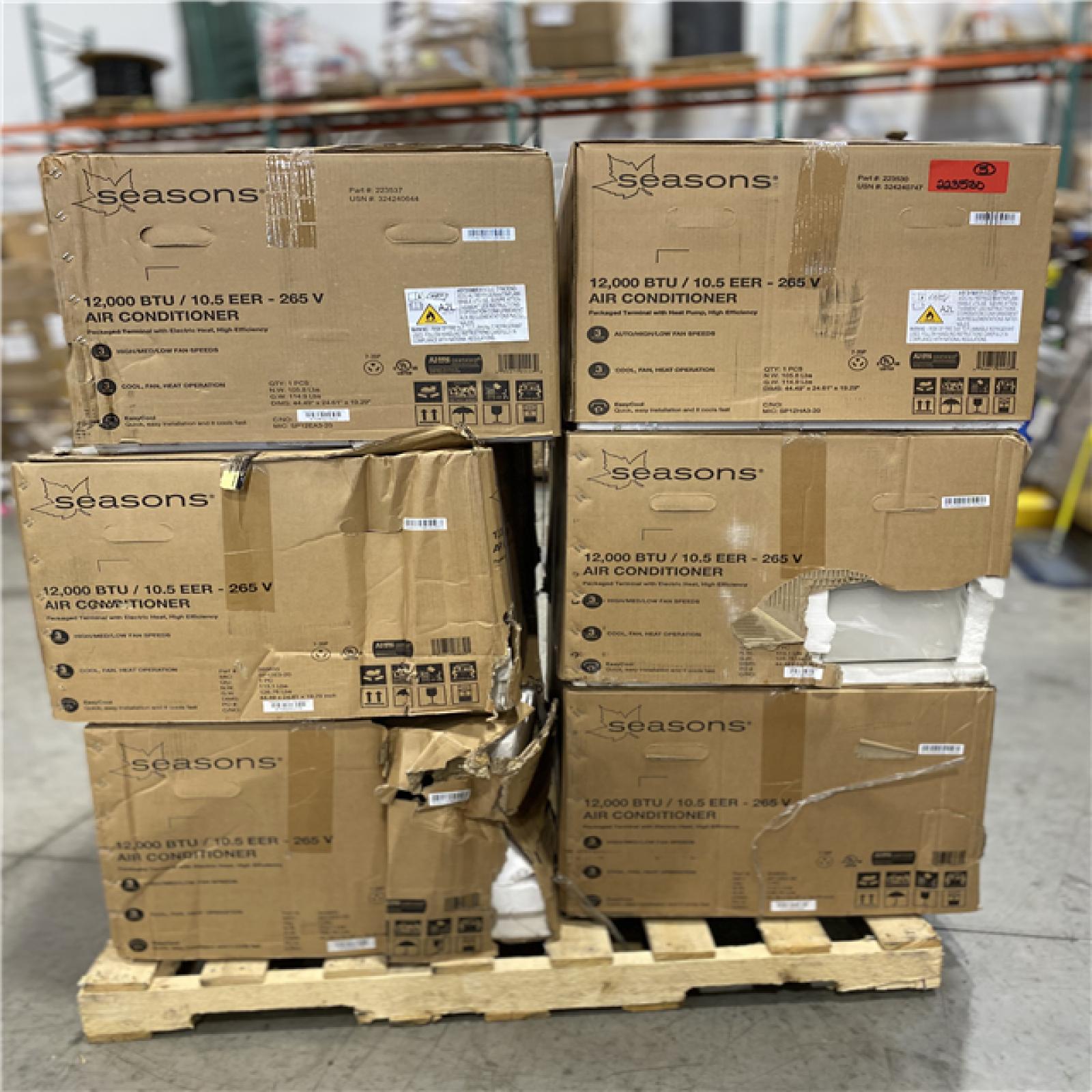 DALLAS LOCATION - SEASONS 12,000 BTU AIR CONDITIONER PALLET - (6 UNITS)