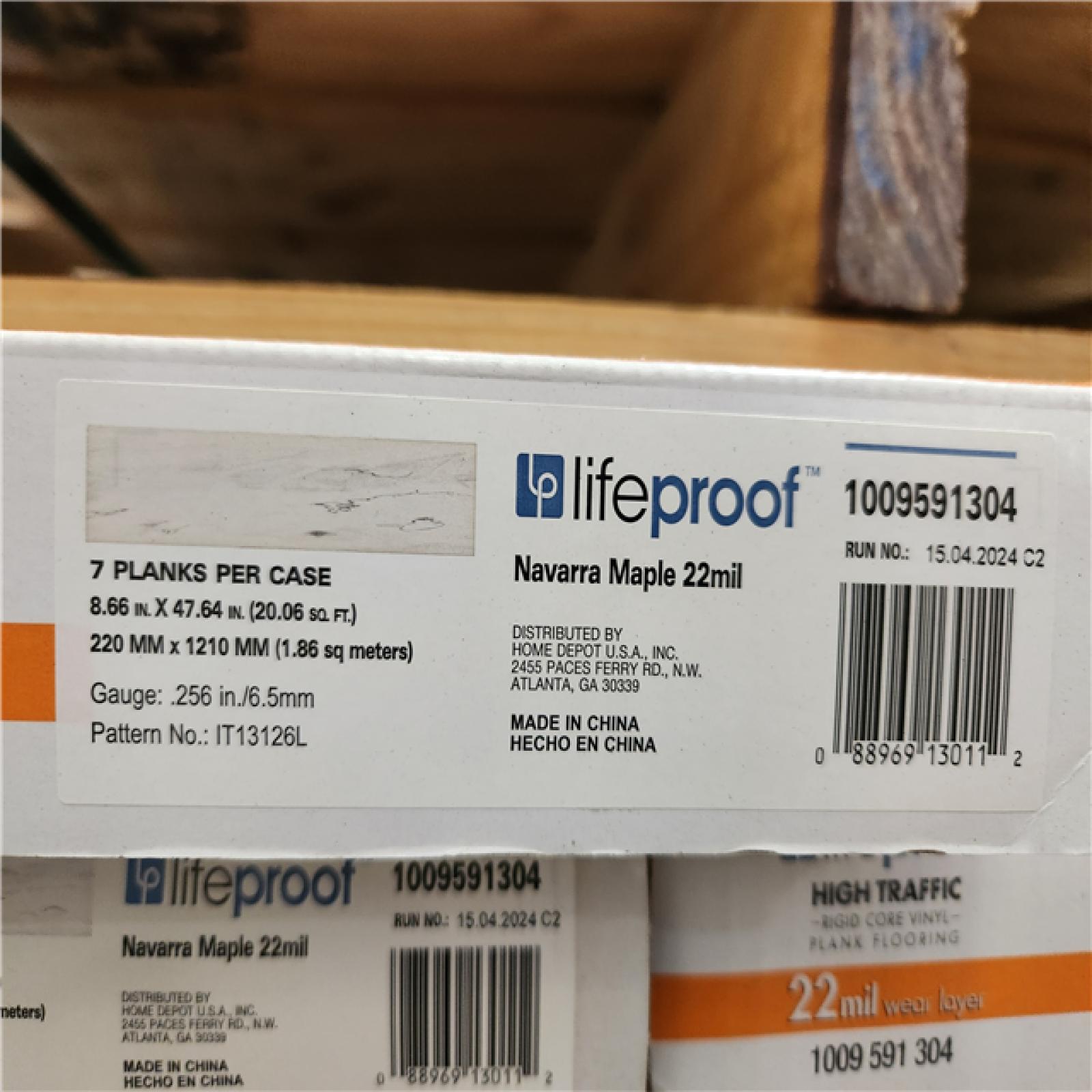 Phoenix Location Pallet of (22 Boxes) of Lifeproof Navarra Maple Flooring