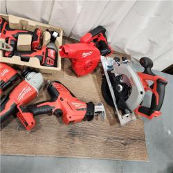 AS-IS MILWAUKEE  M18 18-Volt Lithium-Ion Cordless Combo Kit (9-Tool) with (2) Batteries, Charger, and Tool Bag