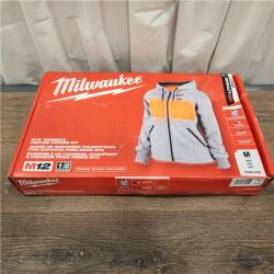 AS-IS Milwaukee Women's Medium M12 12-Volt Lithium-Ion Cordless Gray Heated Jacket Hoodie Kit