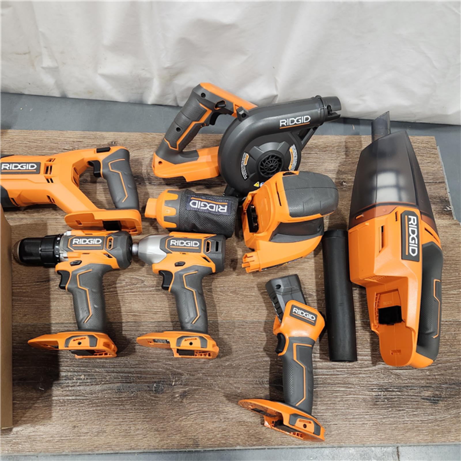 AS-IS 18V Cordless 8-Tool Combo Kit with 2.0 Ah Battery, 4.0 Ah Battery, Charger, and Tool Bag