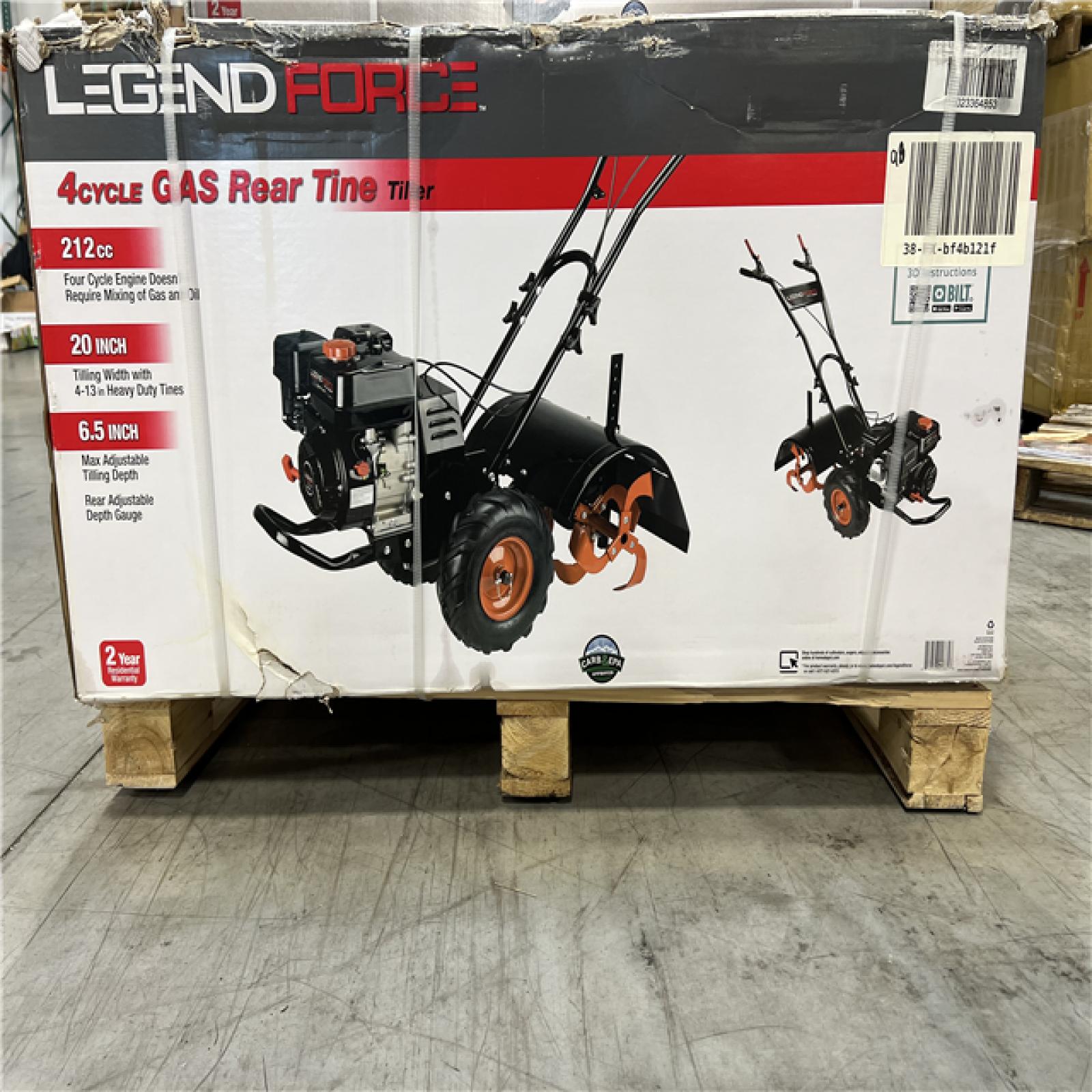 DALLAS LOCATION - Legend Force 20 in. 212 cc Gas Rear Tine Tiller, Forward/Reverse (6.5 IN MAX DEPTH)