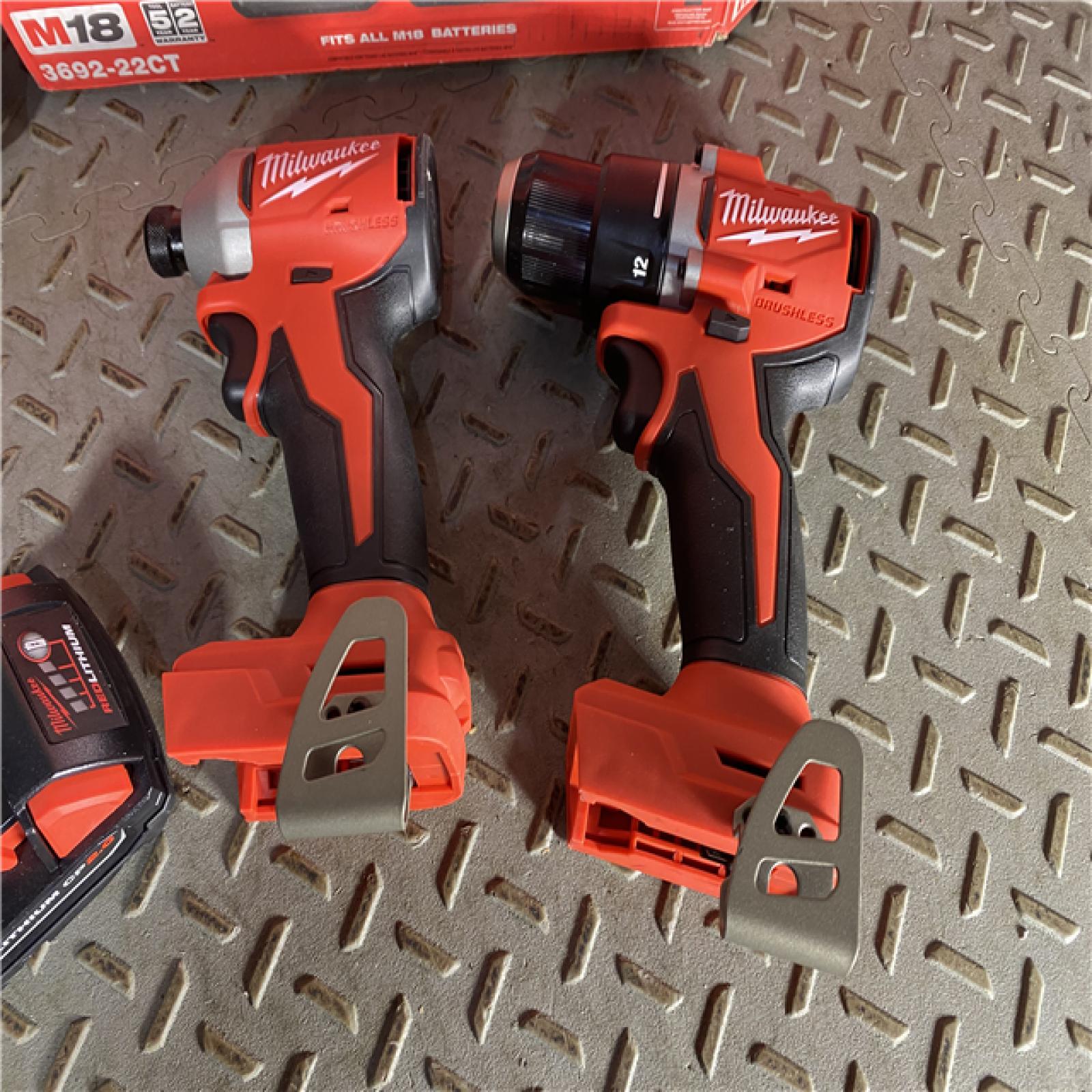 HOUSTON LOCATION - AS-IS Milwaukee M18 Compact Brushless 2-Tool Combo Kit