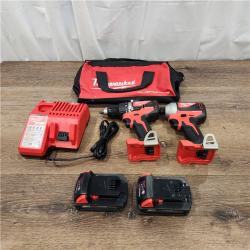 AS-IS M18 18V Lithium-Ion Brushless Cordless Compact Drill/Impact Combo Kit (2-Tool) W/(2) 2.0 Ah Batteries, Charger & Bag