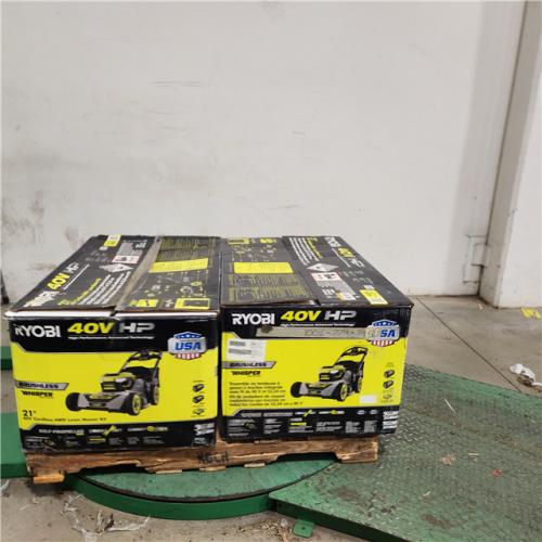 Dallas Location - As-Is RYOBI 40V HP Brushless Whisper Series 21. in Self-Propelled All Wheel Drive Mower - (2) 6.0 Ah Batteries & Charger(Kot Of 2)