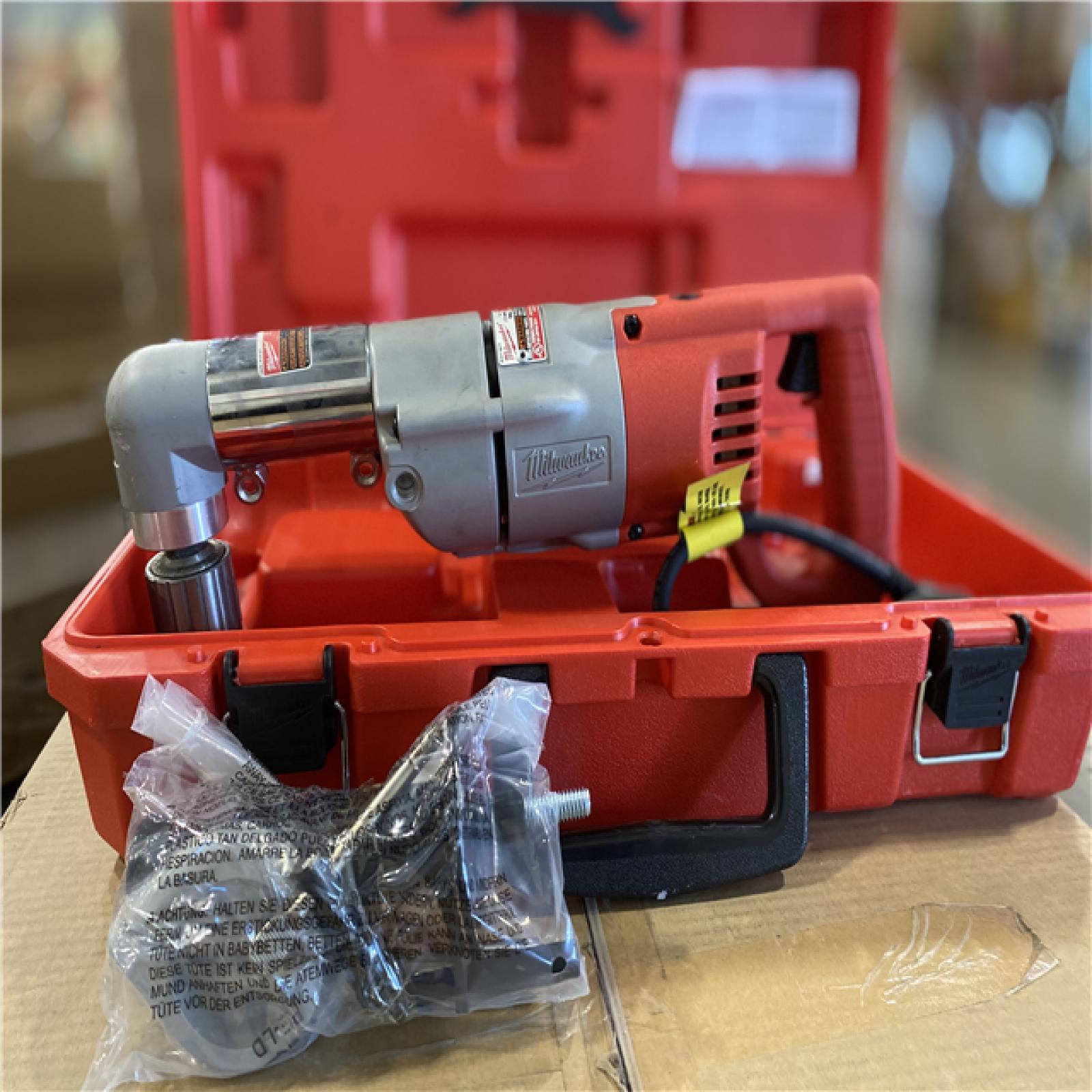 AS-IS  Milwaukee 7 Amp Corded 1/2 in. Corded Right-Angle Drill Kit with Hard Case