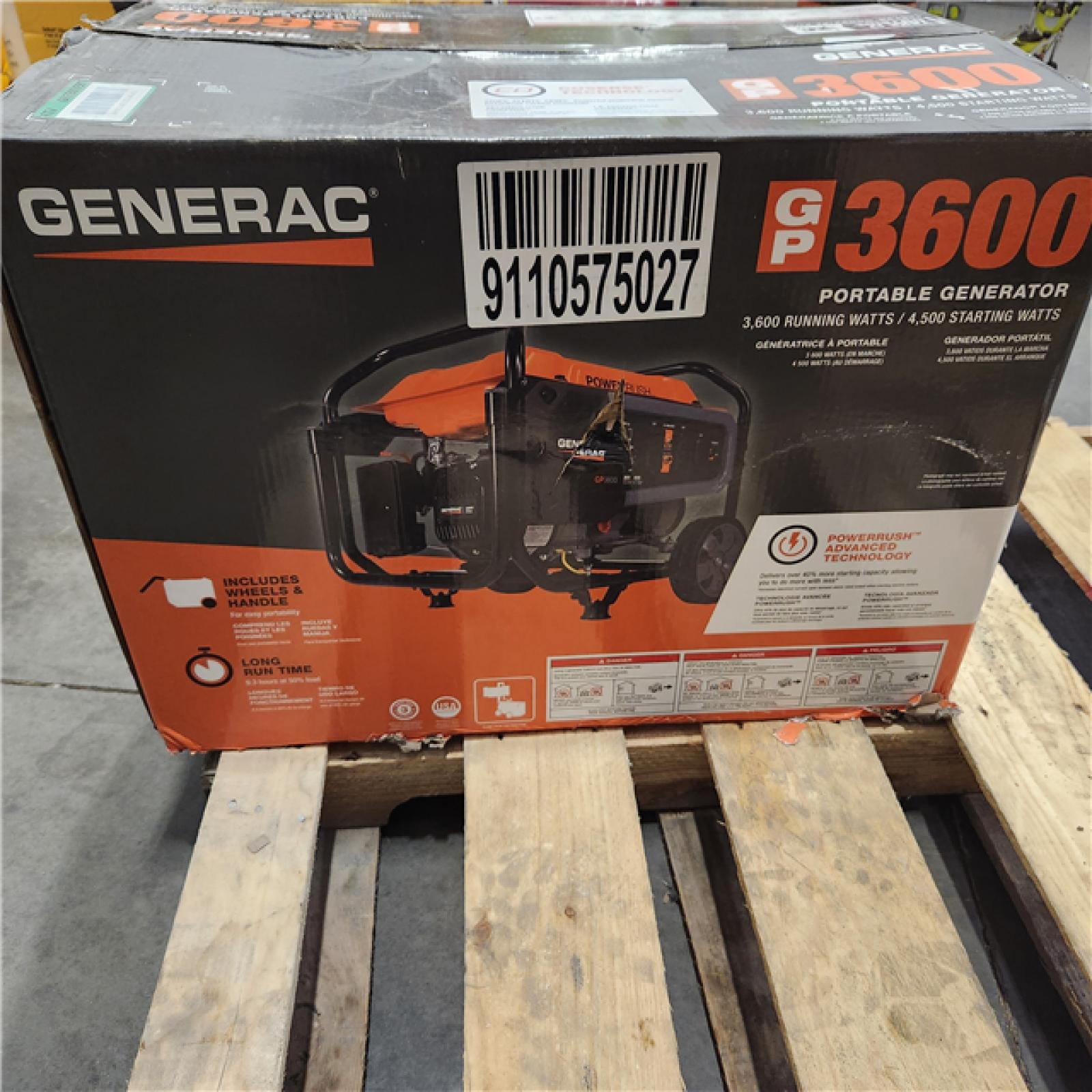 Dallas Location - As-Is Generac 3600-Watt Gasoline Portable Generator