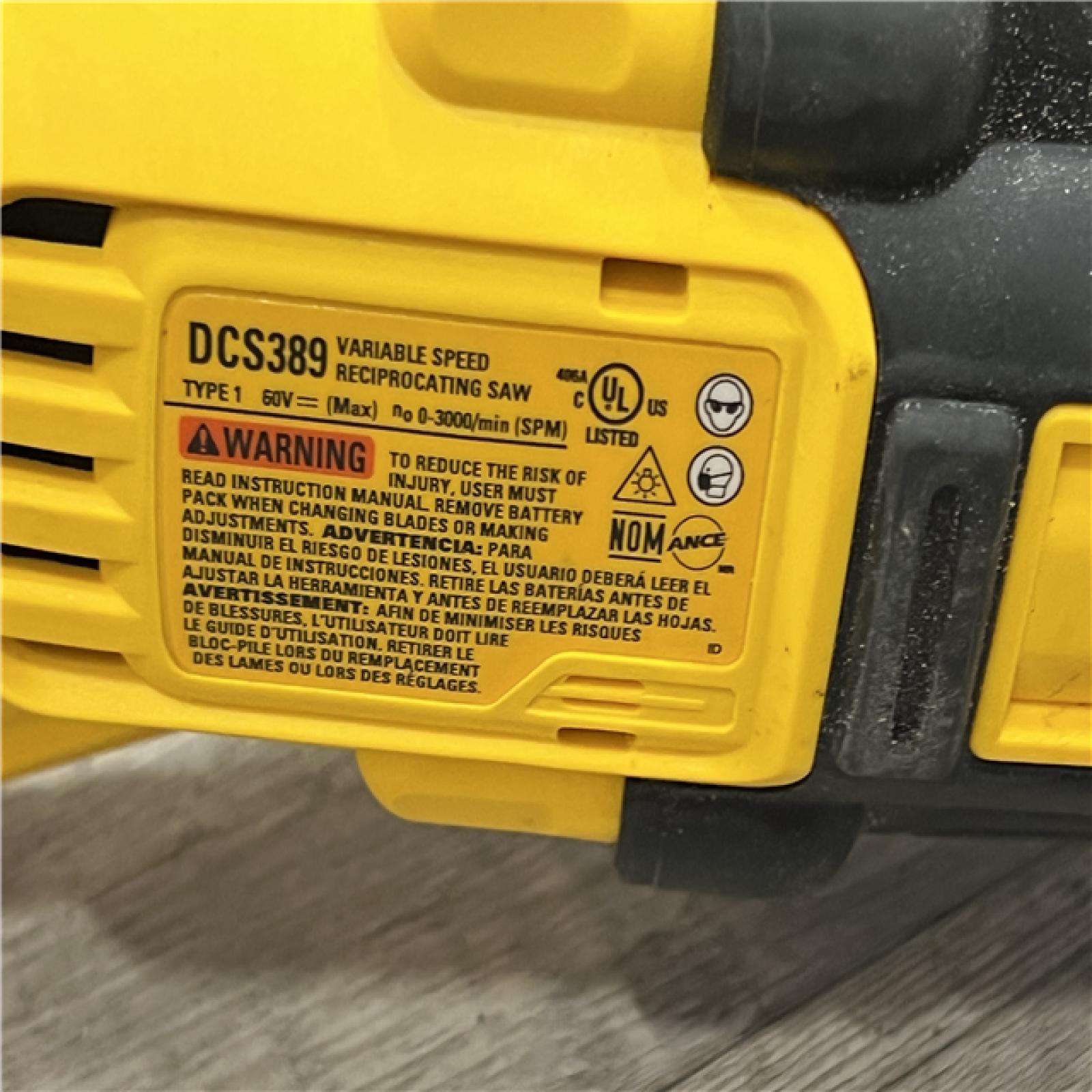 AS-IS DeWalt DCS389B FLEXVOLT 60V MAX Cordless Brushless Reciprocating Saw (Tool-Only)