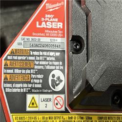 AS-IS Milwaukee-3632-21 M12 Green Beam Laser 360Â° 3-Plane Kit