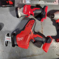 HOUSTON LOCATION - AS-IS (APPEARS LIKE NEW) Milwaukee M18 18-Volt Lithium-Ion Cordless Combo Tool Kit (5-Tool) with (1) 3.0Ah and (1) 1.5Ah Battery, (1) Charger, (1) Tool Bag