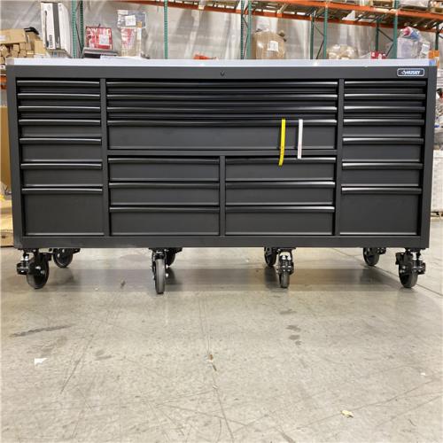 DALLAS LOCATION - Husky Tool Storage Heavy Duty 96 in. W x 24 in. D Matte Black Mobile Workbench Cabinet with Stainless Steel Top