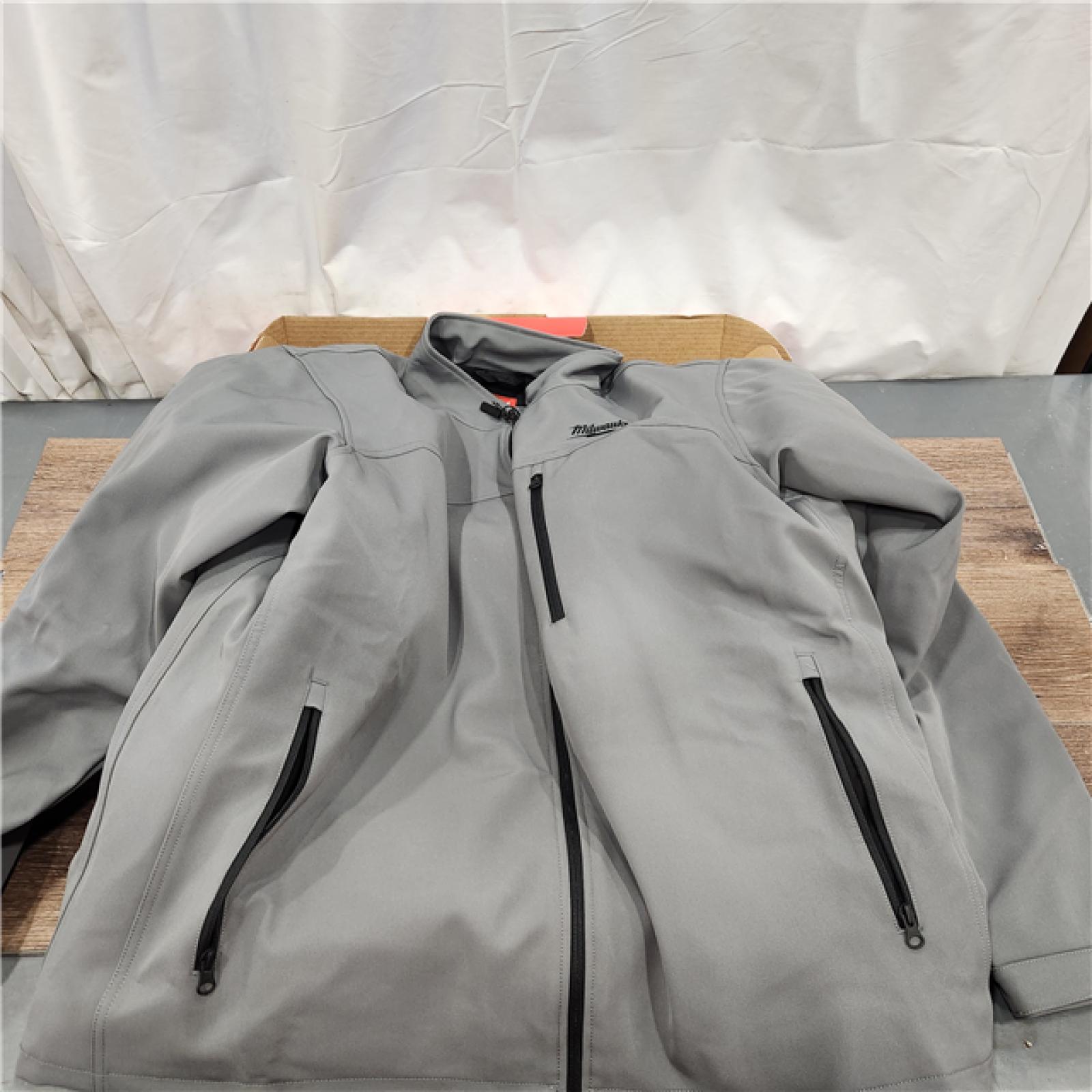 AS-IS Men's 2X-Large M12 12V Lithium-Ion Cordless TOUGHSHELL Gray Heated Jacket with (1) 3.0 Ah Battery and Charger