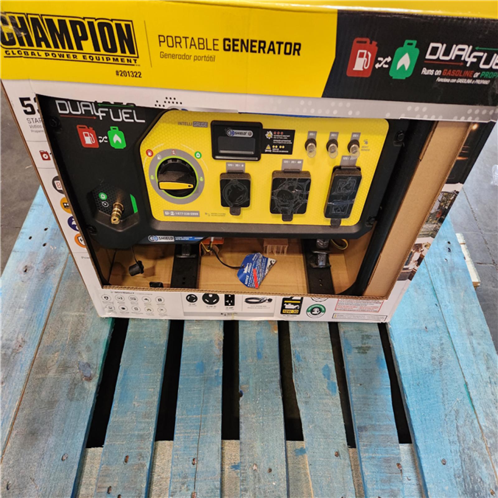 California AS-IS Champion Power Equipment 4250-Watt Recoil Start Duel Fuel Generator