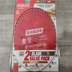 Phoenix Location DIABLO 12in. x 44-Tooth General Purpose Saw Blade for Wood 2 Value Pack (2 Count)