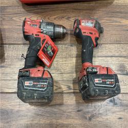 AS-IS Milwaukee M18 FUEL 18V Lithium-Ion Brushless Cordless Hammer Drill and Impact Driver Combo Kit (2-Tool) with 2 Batteries