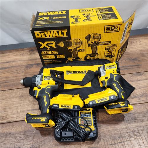 AS-IS 20V MAX XR Cordless Drill/Driver, ATOMIC Impact Driver 2 Tool Combo Kit, (2) 2.0Ah Batteries, Charger, and Bag