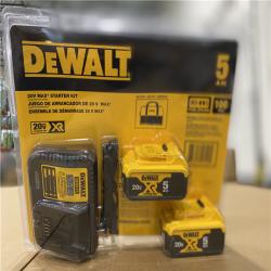 NEW! -  DEWALT 20V MAX XR Premium Lithium-Ion 5.0Ah Battery Pack (2 Pack), Charger and Kit Bag