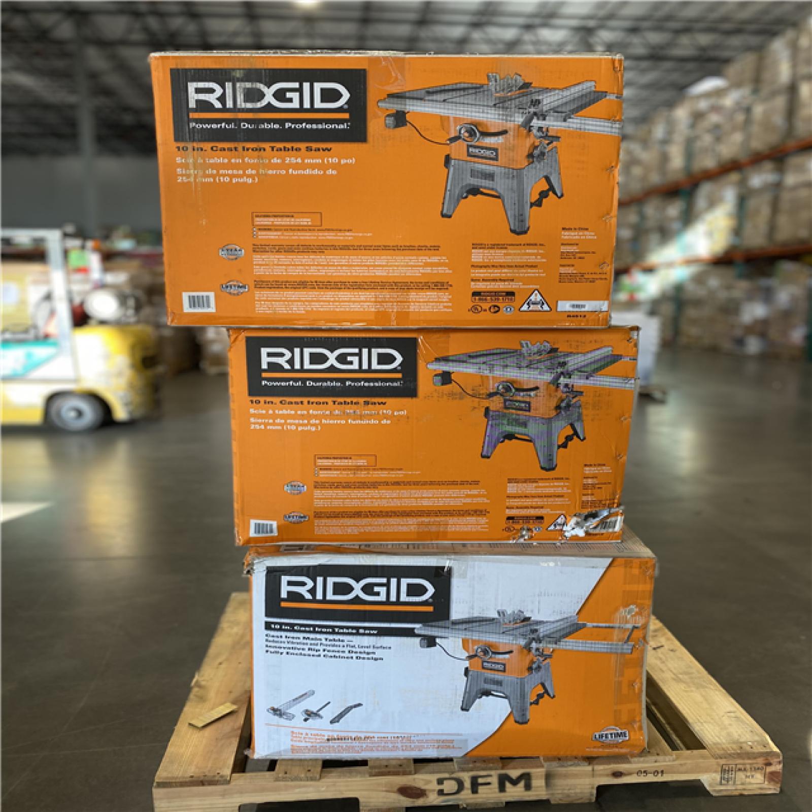 DALLAS LOCATION - RIDGID 13 Amp 10 in. Professional Cast Iron Table Saw Orange - PALLET (3 UNITS)