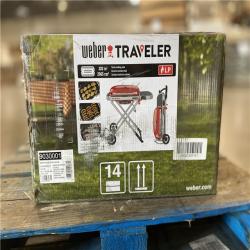 DALLAS LOCATION - Weber Traveler Portable Propane Gas Grill in Red