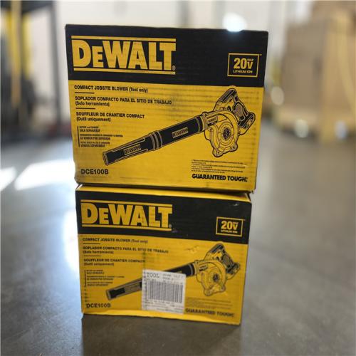 NEW! - DEWALT 20V MAX Cordless Compact Jobsite Blower 135 MPH 100 CFM (Tool Only) - (2 UNITS)