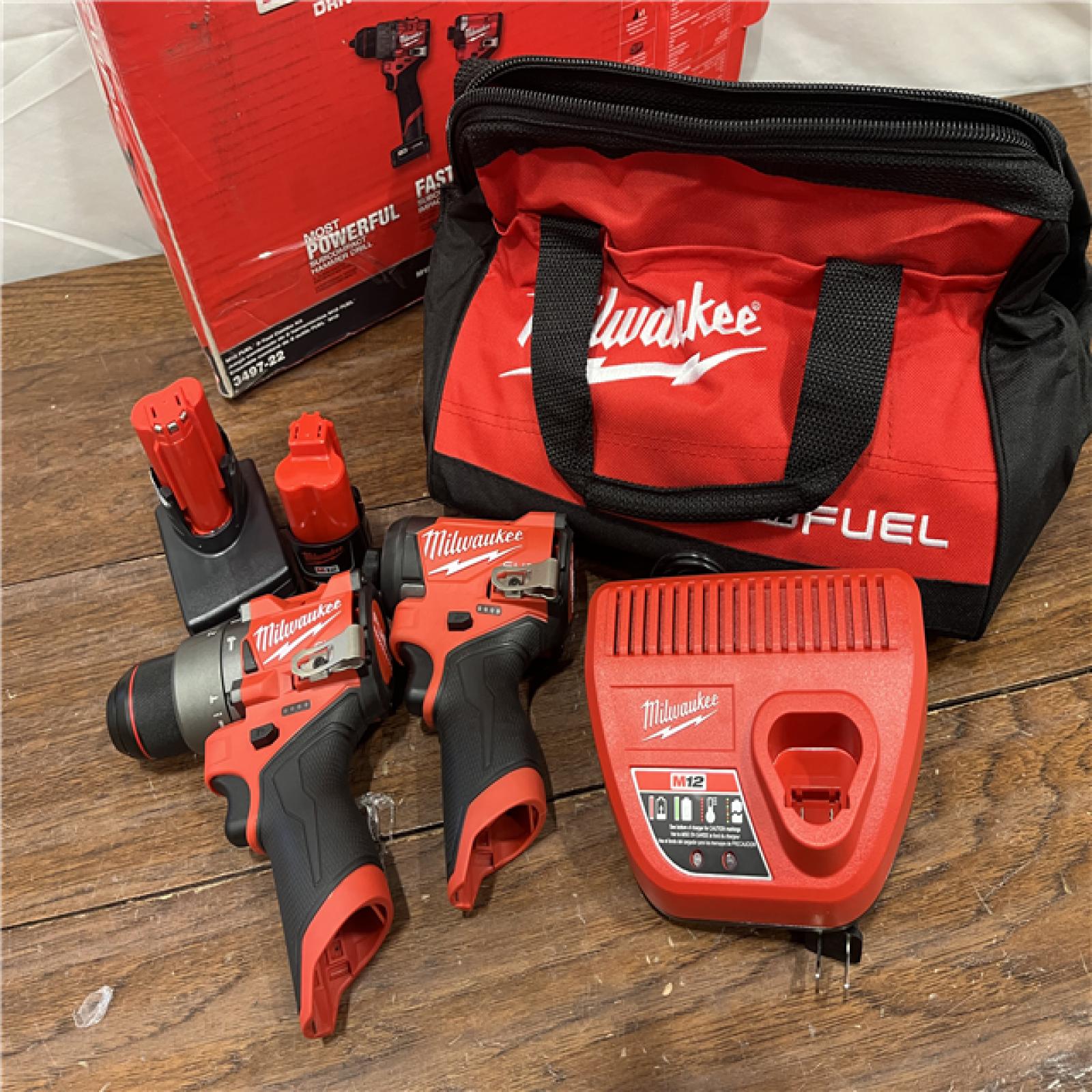 AS-ISMilwaukee 3497-22 12V Brushless Hammer Drill and Impact Driver Combo Kit