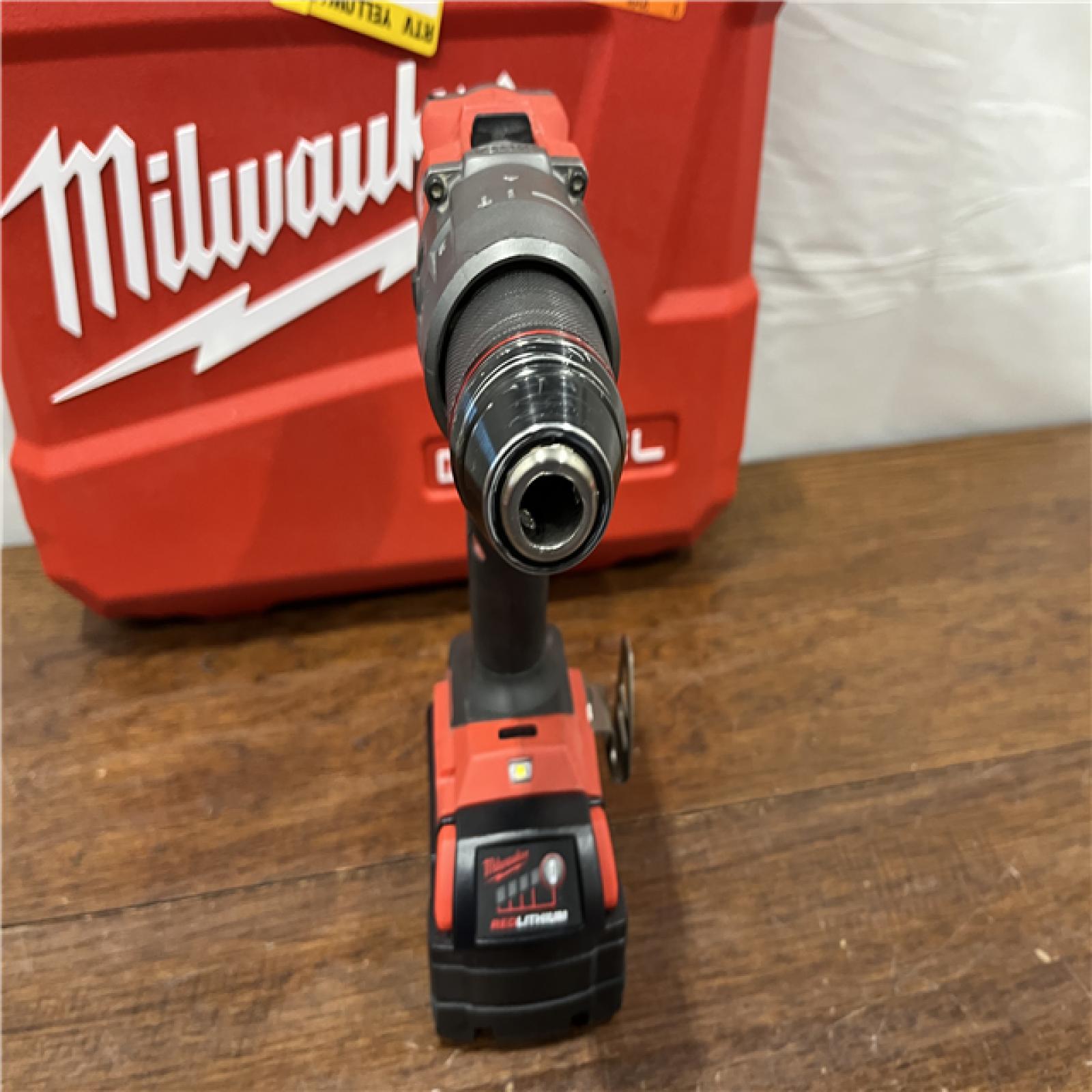 AS-IS Milwaukee 2904-22 Hammer Drill Driver Kit with Batteries  Charger & Tool Case  Red