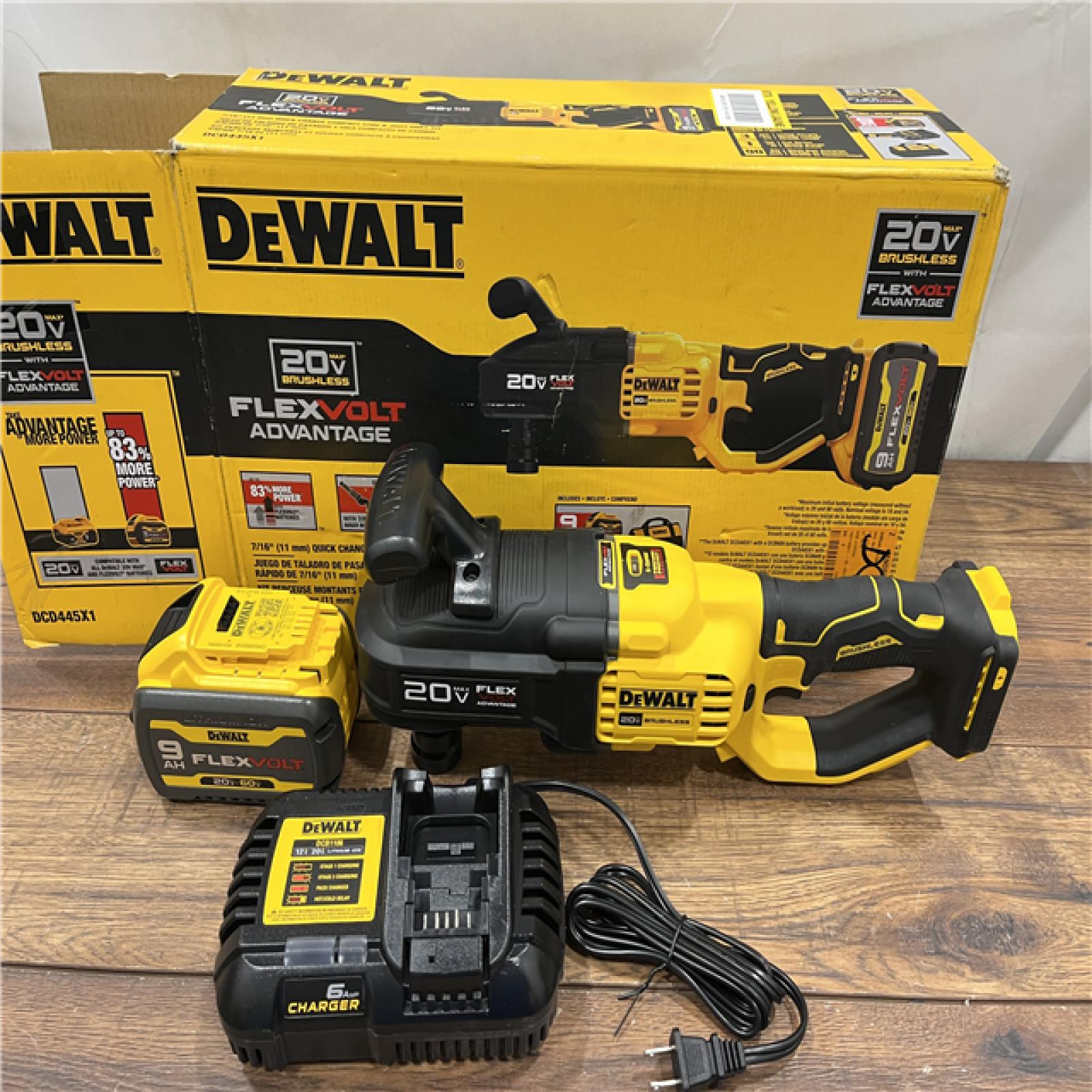 AS IS 20V Lithium-Ion Brushless Cordless 7/16 in. Compact Stud and Joist Drill Kit W/FLEXVOLT Advantage and (1) 9.0Ah Battery