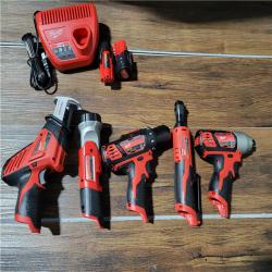 CALIFORNIA NEW MILWAUKEE M12 5-TOOL COMBO KIT (2 BATTERIES, 1 CHARGER, AND BAG INCLUDED)