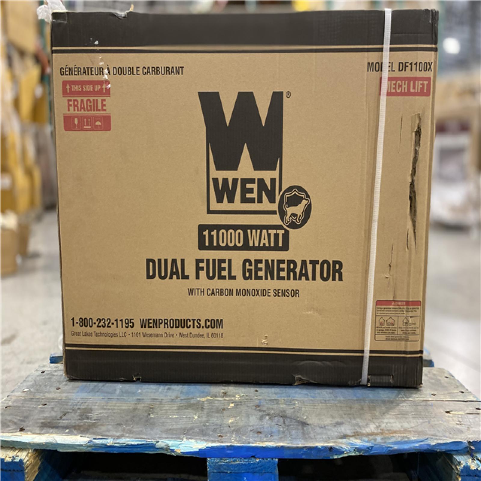 DALLAS LOCATION - WEN 11000/8300-Watt 120V/240V Dual Fuel Transfer-Switch Ready Electric Start Portable Generator w Wheel Kit and CO Watchdog